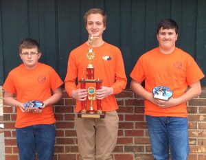 THIRD PLACE in the Middle Division; David Ryan Camp, Jacob Edwards, and Gately Bethea. (Contributed Photo) 
