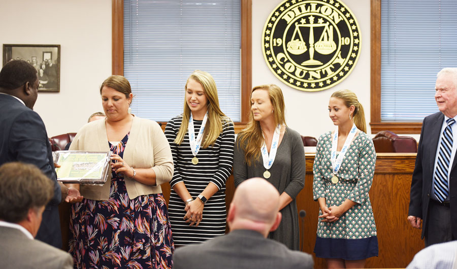 The Latta Girls Softball Team was presented a plaque for winning the State Title.